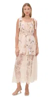 Zimmermann Cascadian Lace Slip Dress Cream Botanical Floral In Neutral