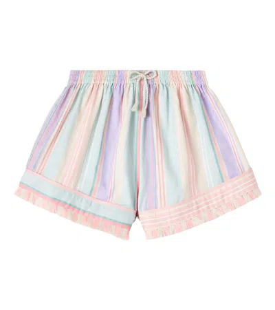 Zimmermann Kids' Cascadian Striped Cotton Shorts