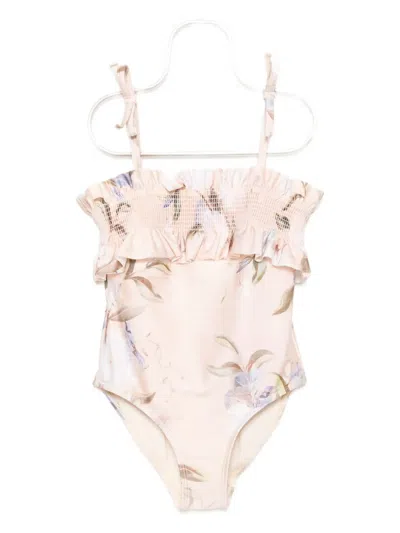 Zimmermann Kids' Cascadian Swimsuit In Neutral