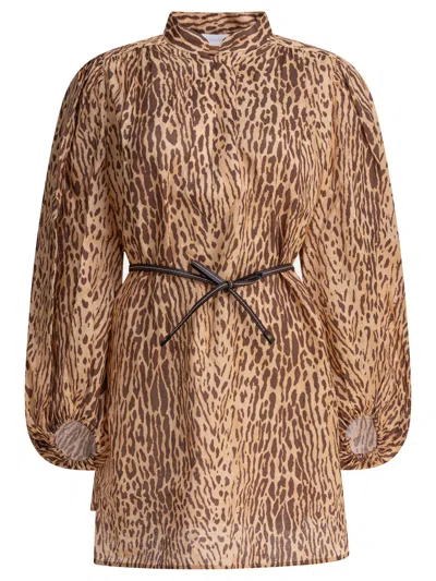 Zimmermann Cascadian Tunic Dress Dresses Brown