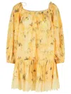 Zimmermann Cascadian Tiered Mini Dress 3214dss255 Ylwbotflo In Yellow