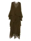 Zimmermann Memento Tiered Silk-chiffon Maxi Dress In Brown