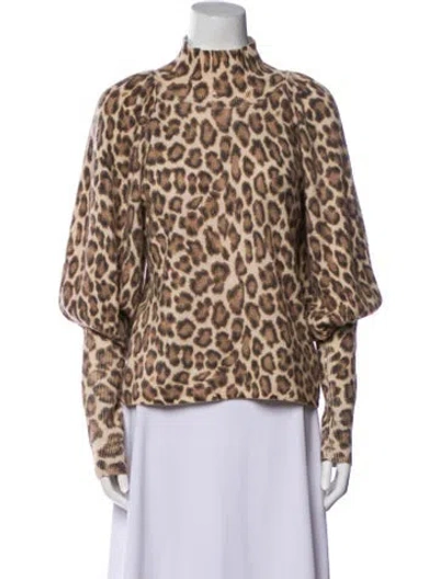 Pre-owned Zimmermann Cashmere Animal Print Sweater In Neutral