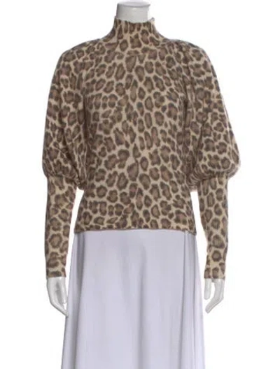 Pre-owned Zimmermann Cashmere Animal Print Sweater In Neutral