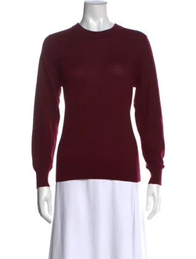 Pre-owned Zimmermann Cashmere Crew Neck Sweater In Burgundy