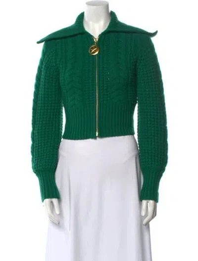 Pre-owned Zimmermann Cashmere Crew Neck Sweater In Green