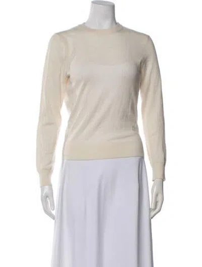 Pre-owned Zimmermann Cashmere Crew Neck Sweater In White