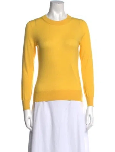 Pre-owned Zimmermann Cashmere Crew Neck Sweater In Yellow
