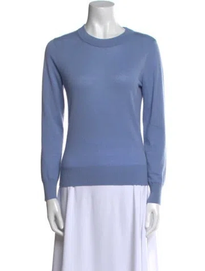 Pre-owned Zimmermann Cashmere Crew Neck Sweatshirt In Blue
