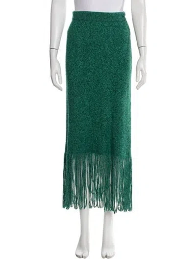 Pre-owned Zimmermann Cashmere Long Skirt In Green