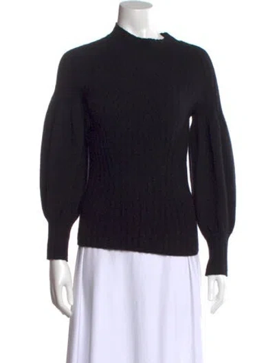 Pre-owned Zimmermann Cashmere Mock Neck Sweater In Black