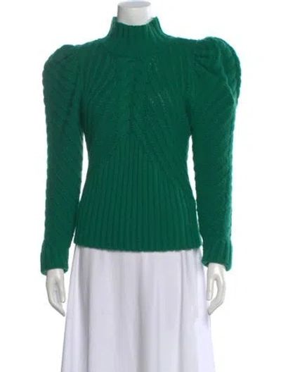 Pre-owned Zimmermann Cashmere Mock Neck Sweater In Green