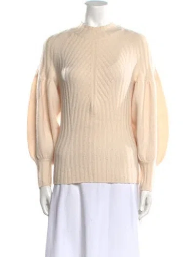 Pre-owned Zimmermann Cashmere Mock Neck Sweater In Neutral