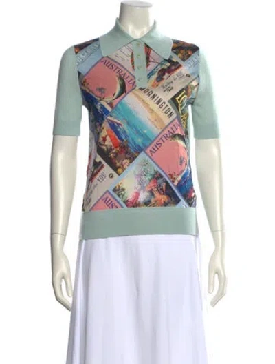 Pre-owned Zimmermann Cashmere Printed Sweater In Green