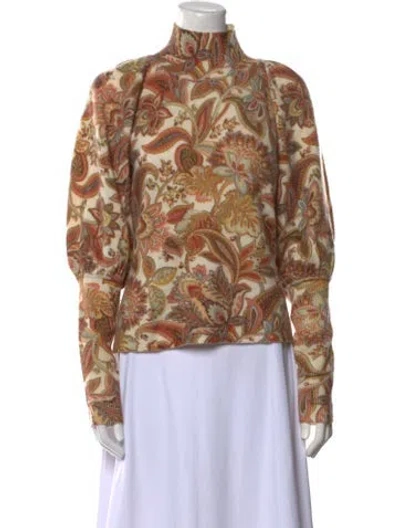 Pre-owned Zimmermann Cashmere Printed Sweater In Neutral
