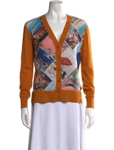 Pre-owned Zimmermann Cashmere Printed Sweater In Orange