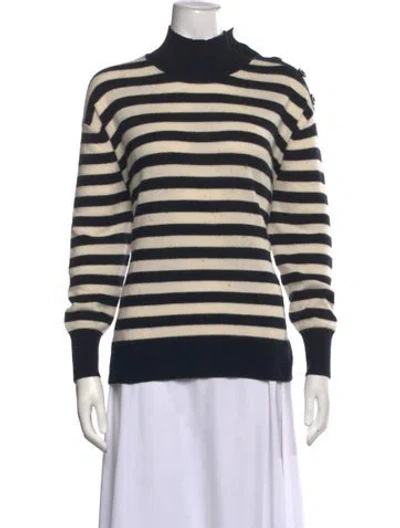 Pre-owned Zimmermann Cashmere Striped Sweater In Black
