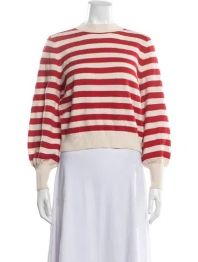 Pre-owned Zimmermann Cashmere Striped Sweater In Red
