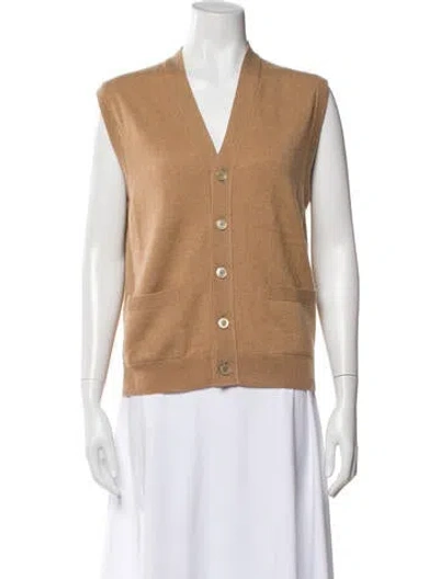 Pre-owned Zimmermann Cashmere V-neck Sweater In Neutral