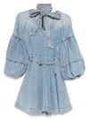 Shop Zimmermann Celeste Mini Dress With Puff Sleeves