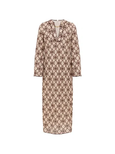 Zimmermann Chain Embroidered Midi Dress In Multi