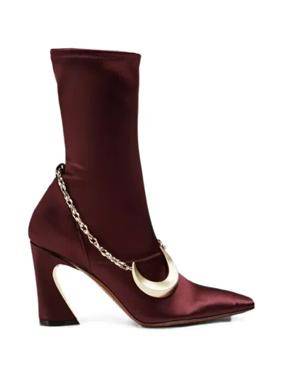 Zimmermann Chain-detail Ankle Boots In Red