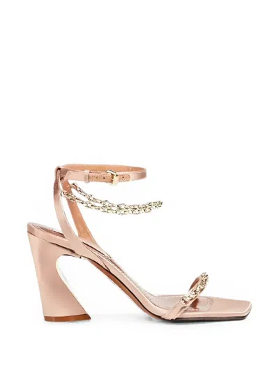 Zimmermann Chain-trimmed Satin Sandals In Multi