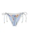 Zimmermann Chambray Crochet Tie Bikini Brief In Blue