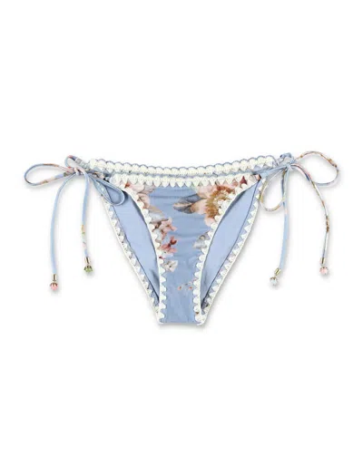 Zimmermann Chambray Crochet Tie Bikini Brief In Blue