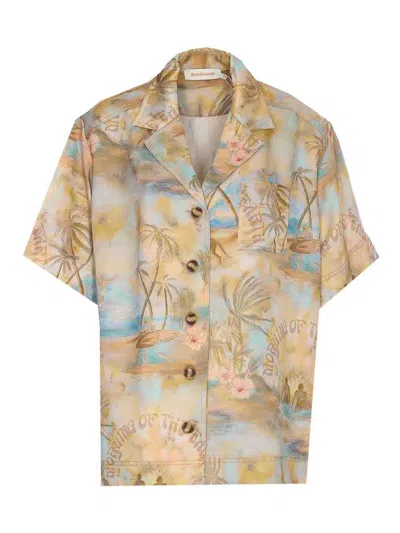 Zimmermann Multicolor Illuminate Short Sleeves In Nude