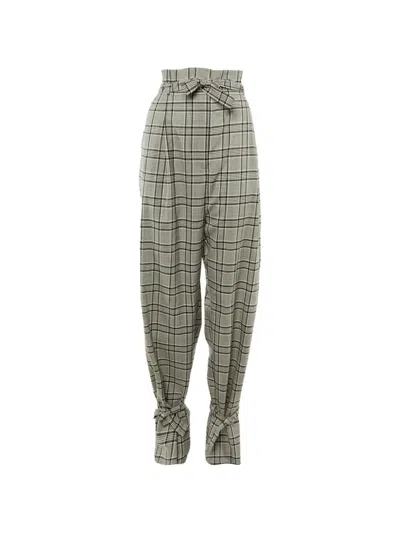Pre-owned Zimmermann Checkered-print Trousers In Gray