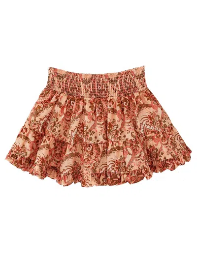 Zimmermann Chic Gathered A-line Mini Skirt With Puff Hem In Multi