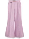 Zimmermann Belted Silk Trousers In Purple