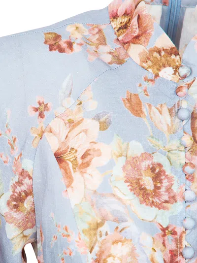 Zimmermann Chic Linen Mini Dress In Multi
