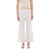 Zimmermann Carnaby Scallop Broderie Anglaise Linen Flared Pants In White