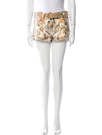 Pre-owned Zimmermann Chintz Mini Shorts W/ Tags In Neutral