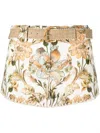 Zimmermann Chintz Floral Print Linen Mini Shorts In Multi