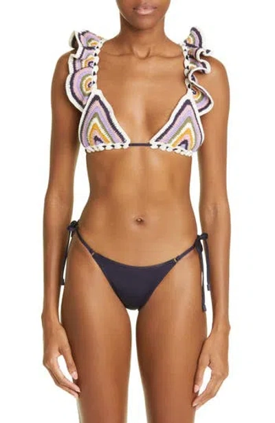 Zimmermann Cira Ruffle Shoulder Two-piece Swimsuit In Multi