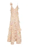 Zimmermann Clash Appliqué Maxi Dress In Multi