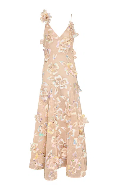 Zimmermann Clash Appliqué Maxi Dress In Multi