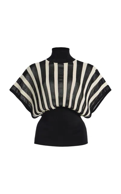 Zimmermann Clash Billow Knit Top In Black