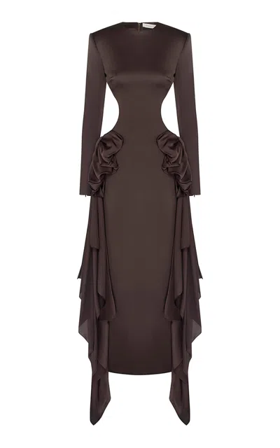 Zimmermann Clash Bow Maxi Dress In Brown