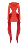 Zimmermann Clash Bow Mini Dress In Red