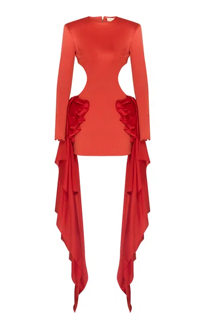 Zimmermann Clash Bow Mini Dress In Red