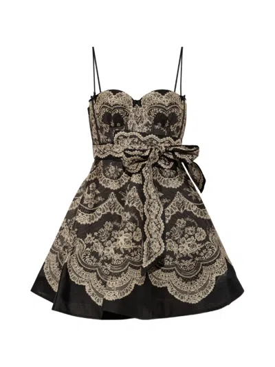 Zimmermann Clash Bustier Mini Dress In Black