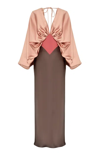 Zimmermann Clash Drape Maxi Dress In Multi
