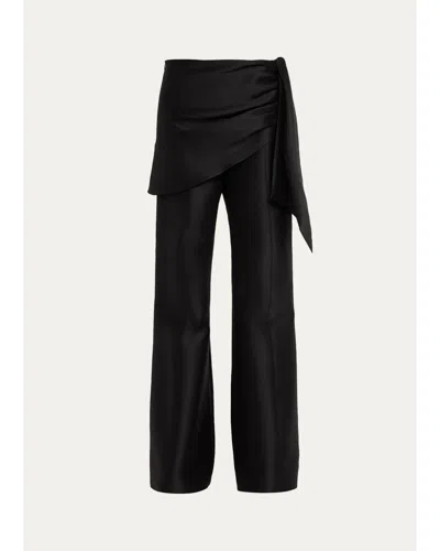 Zimmermann Clash Draped Flare Pants In Black