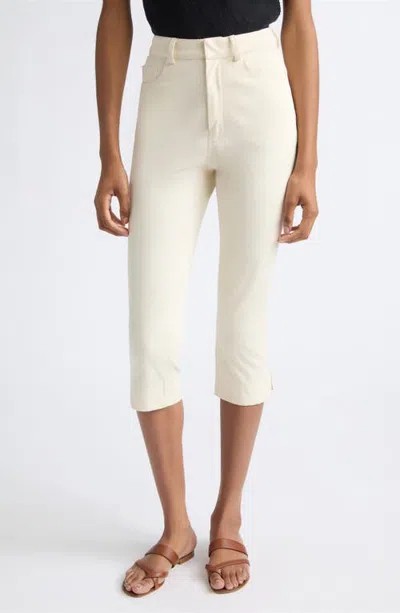 Zimmermann Clash Drill Capri Pants In Milk