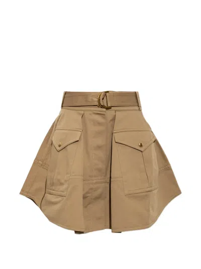 Zimmermann Clash Drill Utility Mini Skirt In Brown