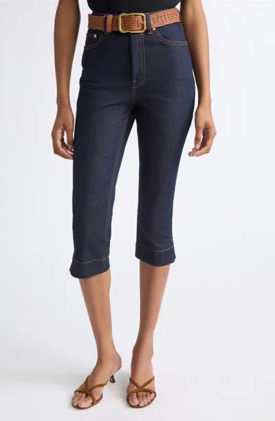Zimmermann Clash High Waist Capri Jeans In Night Sky